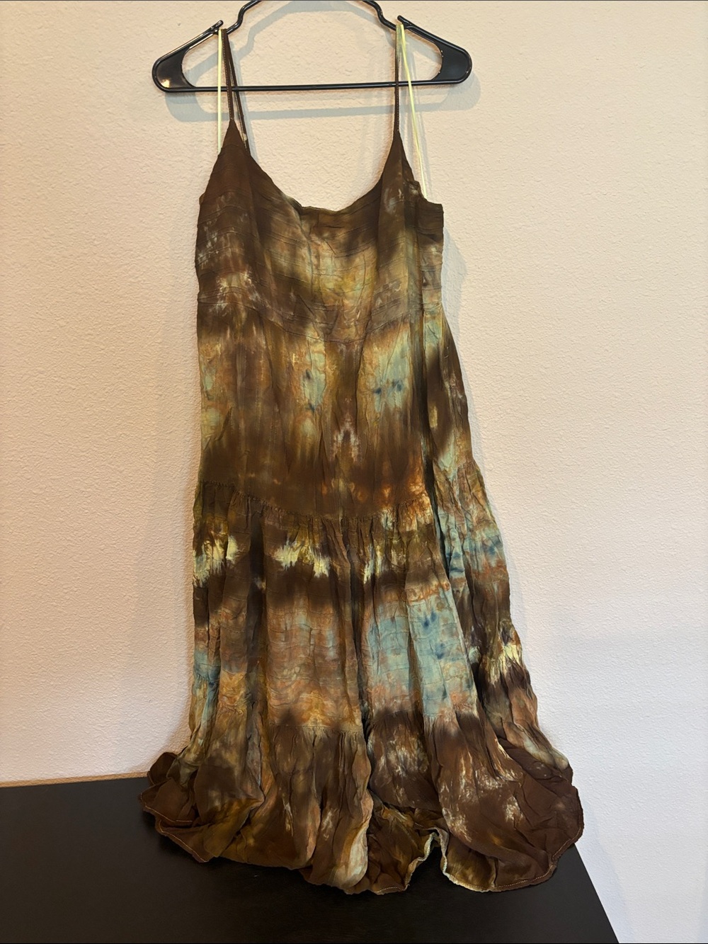 Haute Hippie XL Tie-Dye Dress in Brown and Teal